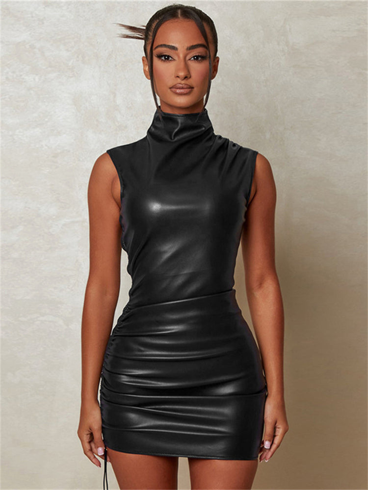 Leather Mini Dress – GhallasGoth