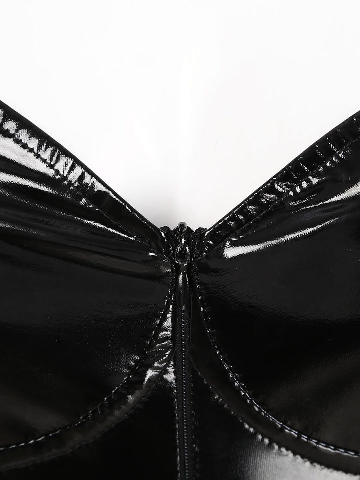 High Neck Leather Catsuit