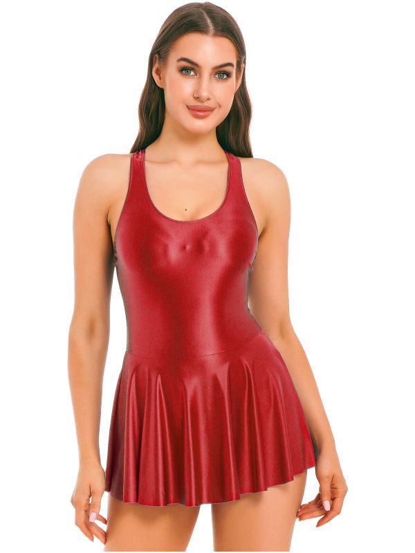 Semi Transparent Nylon Tight Dress with Built in Briefs
