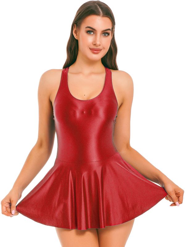 Semi Transparent Nylon Tight Dress with Built in Briefs