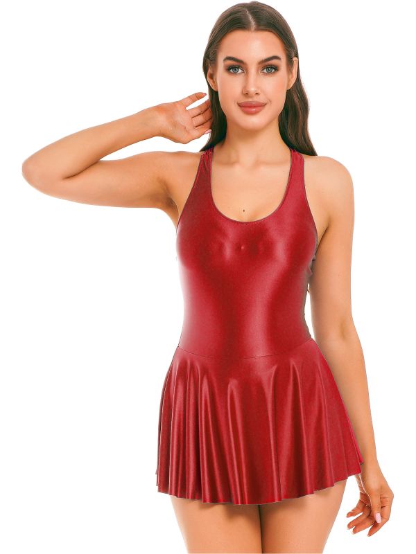 Semi Transparent Nylon Tight Dress with Built in Briefs