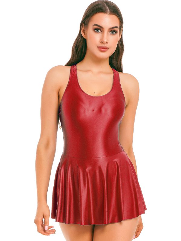 Semi Transparent Nylon Tight Dress with Built in Briefs
