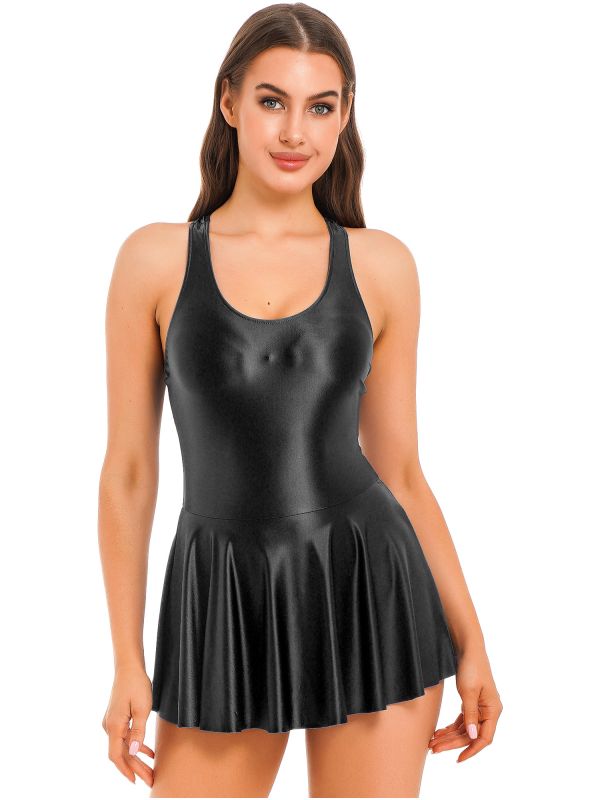 Semi Transparent Nylon Tight Dress with Built in Briefs