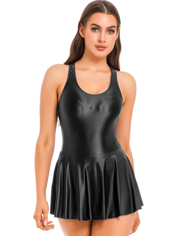 Semi Transparent Nylon Tight Dress with Built in Briefs