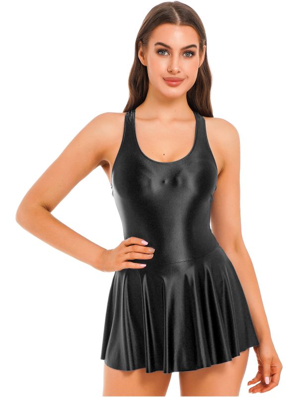 Semi Transparent Nylon Tight Dress with Built in Briefs