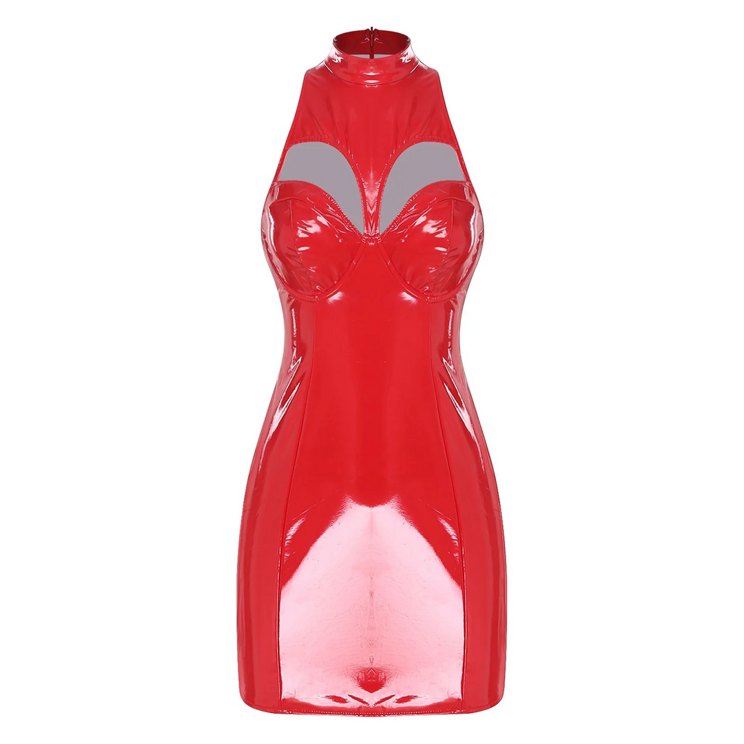 Latex Look Mini Dress