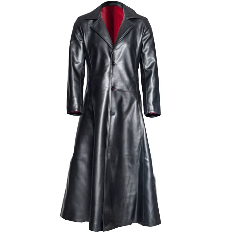 Men’s Leather Stand Collar Jacket