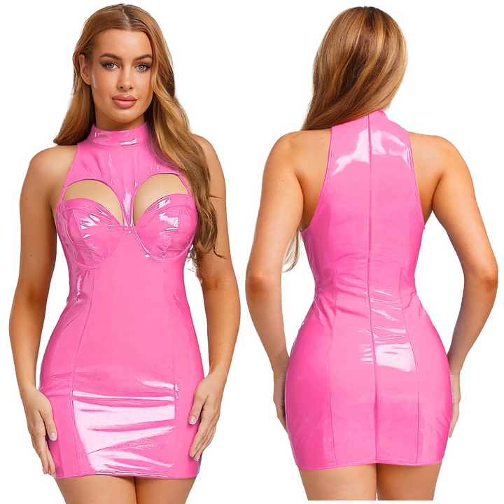 Latex Look Mini Dress