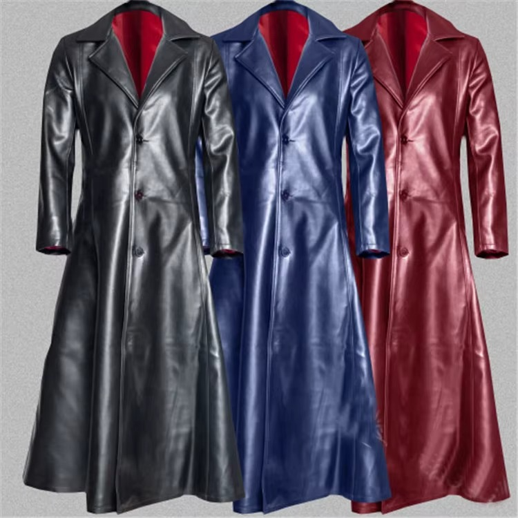 Men’s Leather Stand Collar Jacket