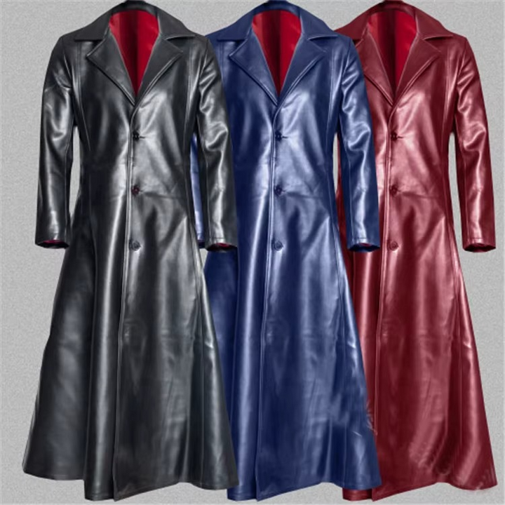 Men’s Leather Stand Collar Jacket