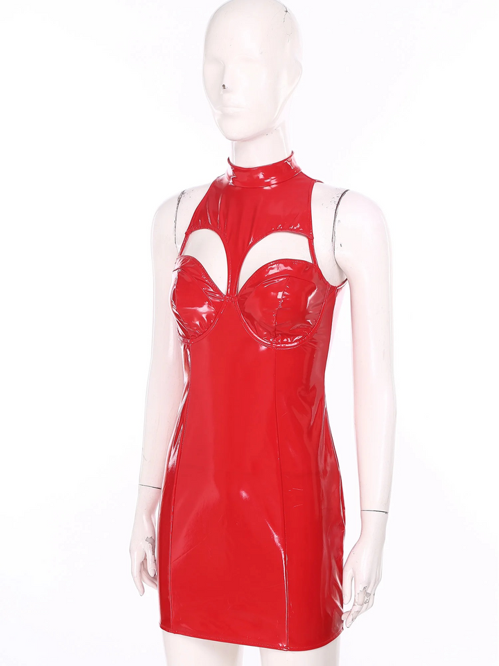 Latex Look Mini Dress