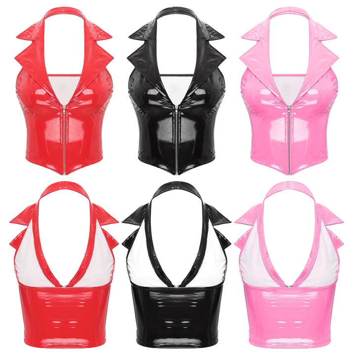 قمصان قصيرة من الجلد 