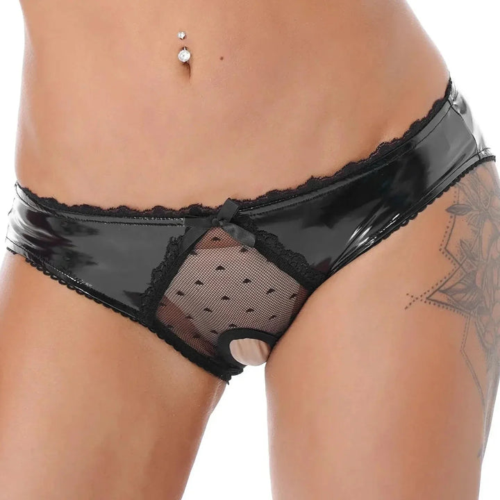 Latex Crotchless Panties