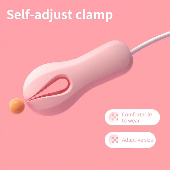 Pink self-adjust clamp electric nipple clamp vibrator with comfortable and adaptive size design
