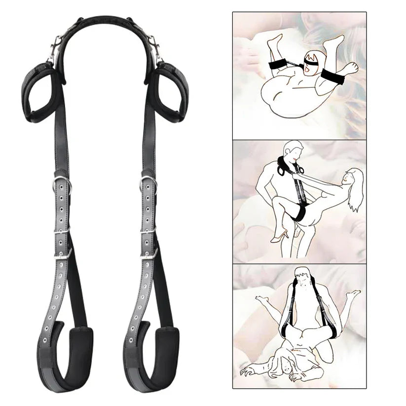 Adjustable BDSM restraints with padded cuffs and straps for versatile positioning and secure fit