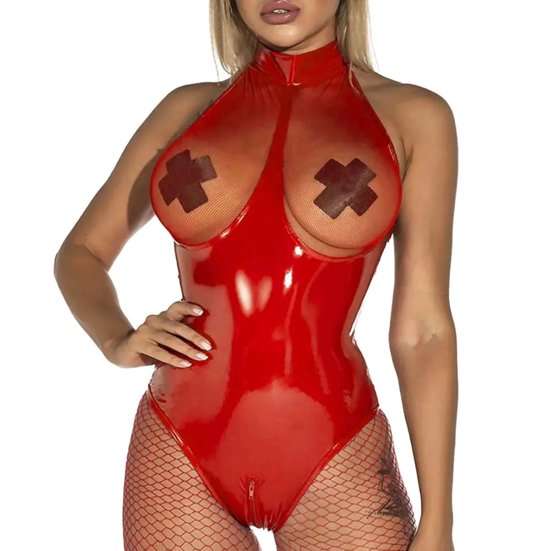 Fishnet Leather Bodysuit