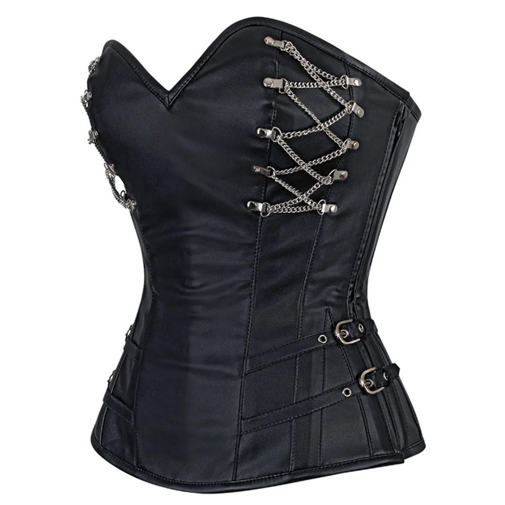 Zip Up Leather Corset