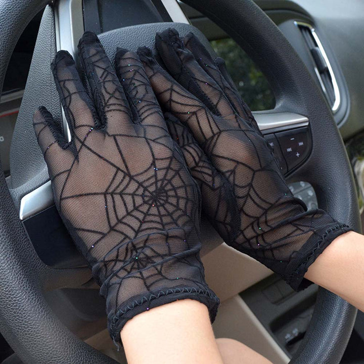 Womens Spider Web Gloves