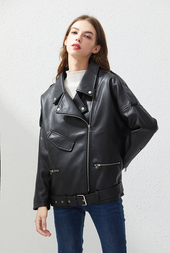 Women Loose Leather Jacket