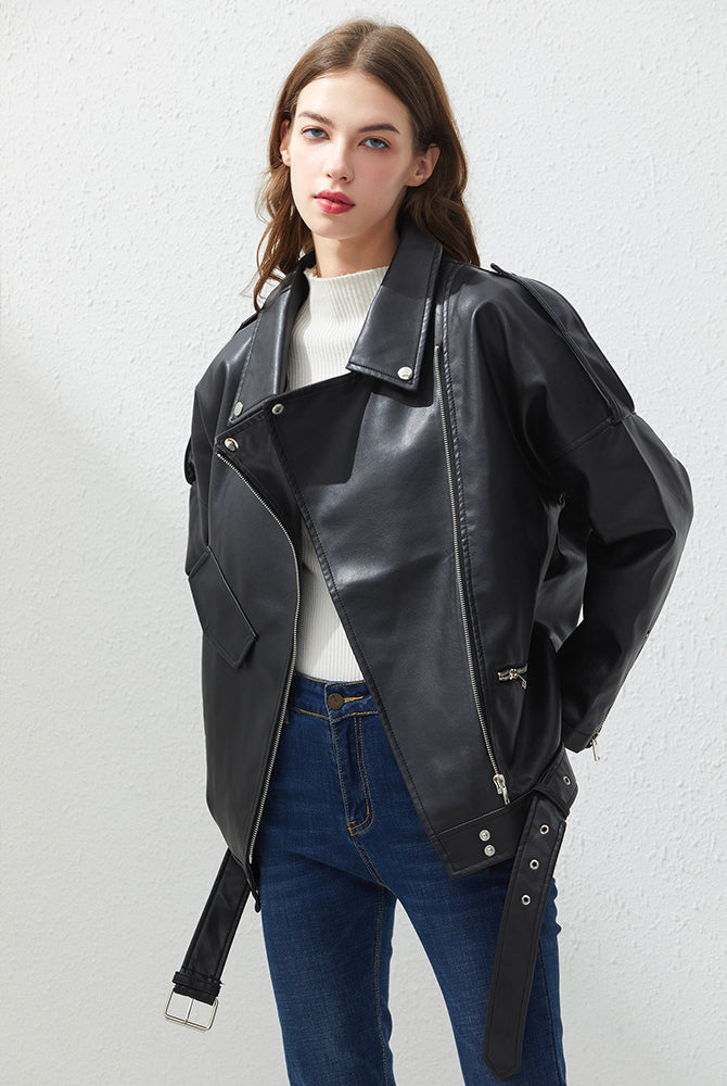 Women Loose Leather Jacket