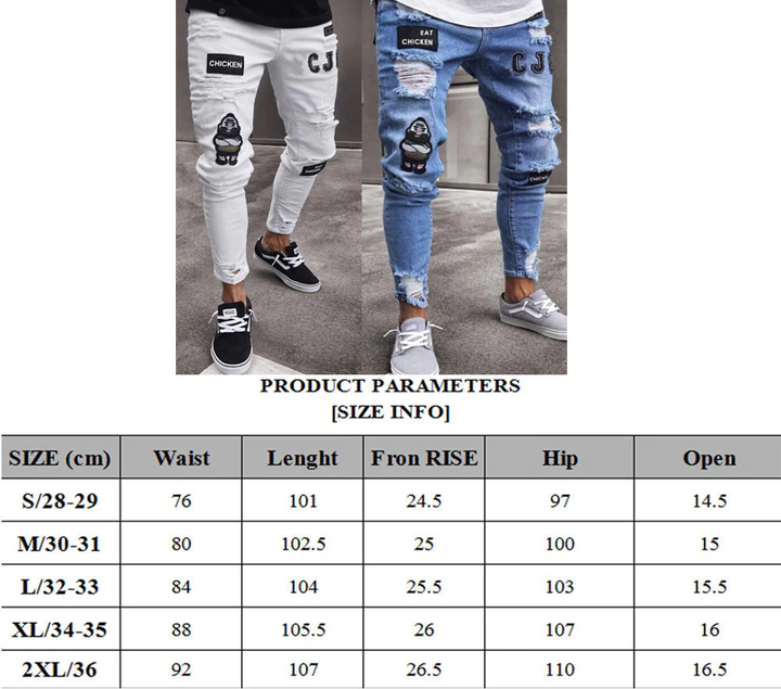 Ripped Skinny Biker Jeans