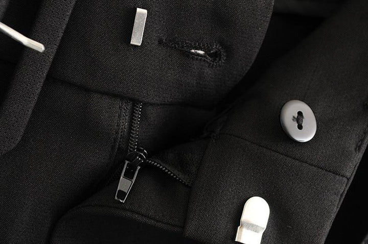 Pantalones de traje de señora de oficina con cinturón