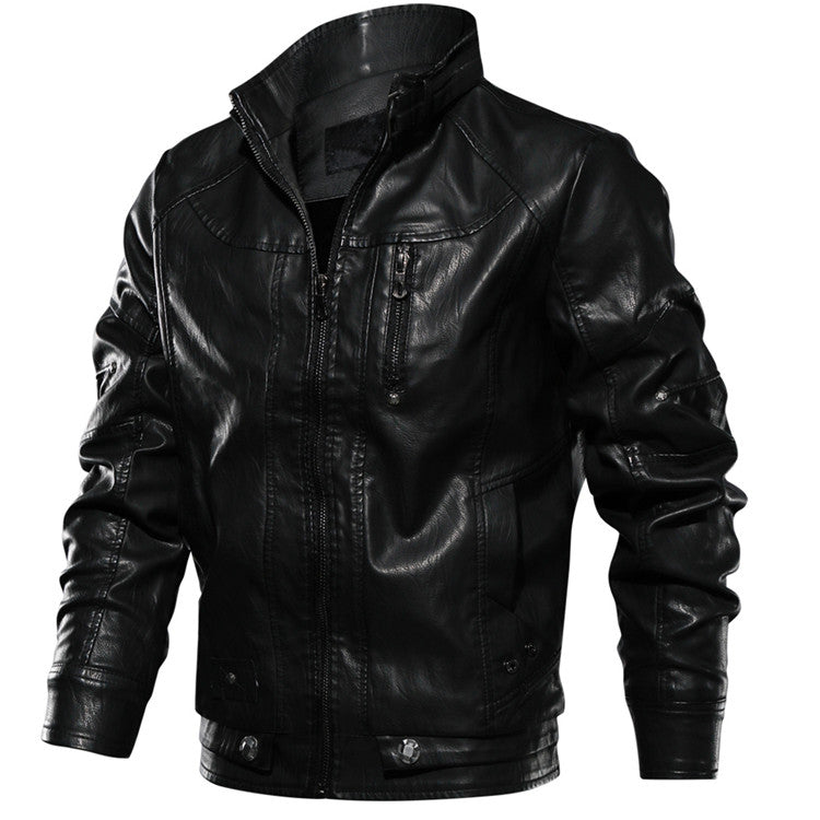 Chaqueta de cuero cortavientos