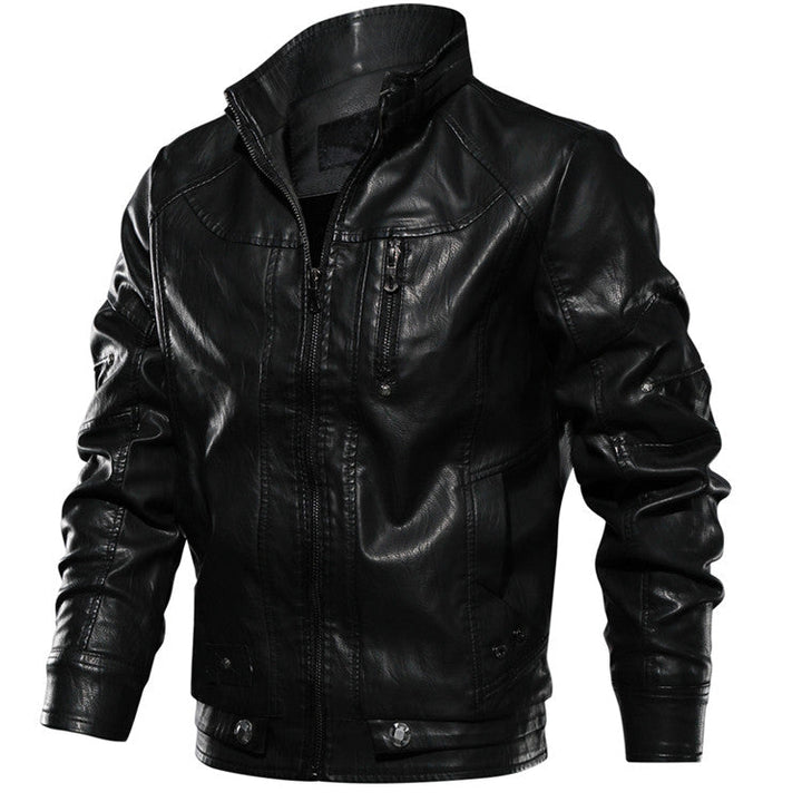 Chaqueta de cuero cortavientos