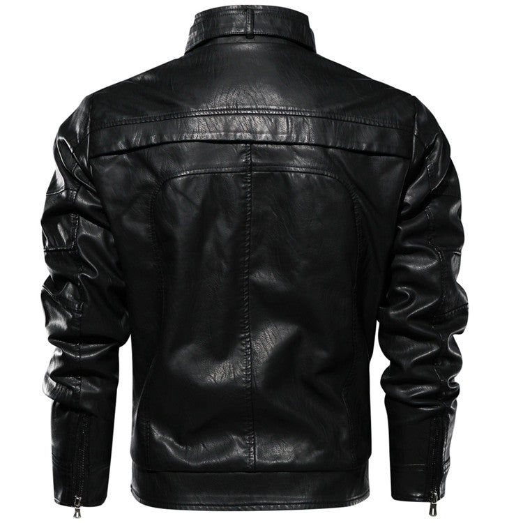 Chaqueta de cuero cortavientos
