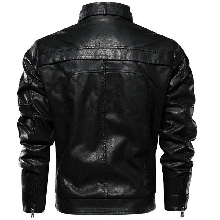Chaqueta de cuero cortavientos