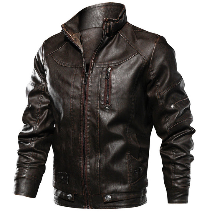 Chaqueta de cuero cortavientos