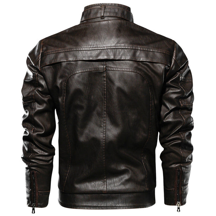 Chaqueta de cuero cortavientos