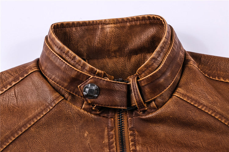 Chaqueta de cuero cortavientos