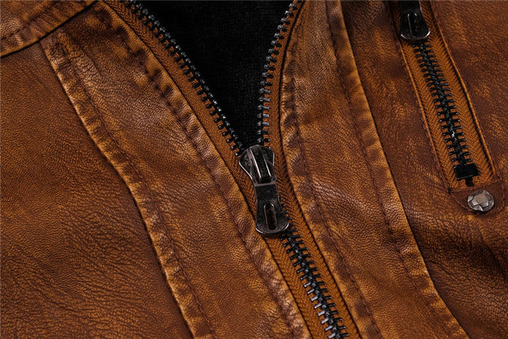 Chaqueta de cuero cortavientos