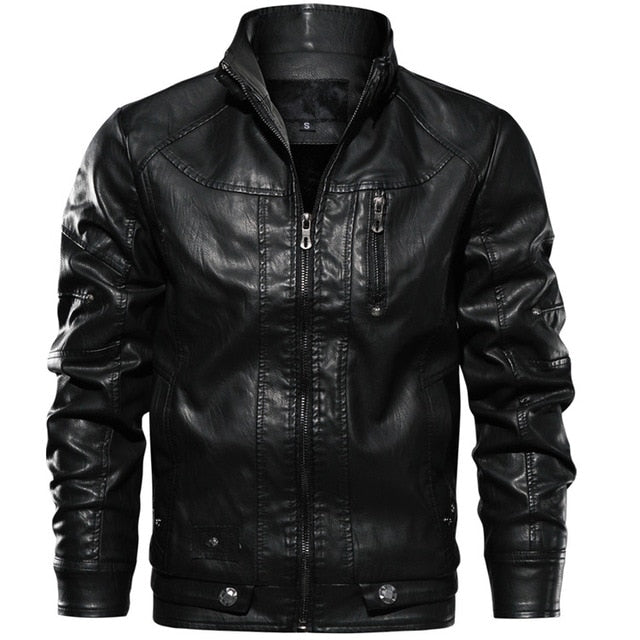 Chaqueta de cuero cortavientos