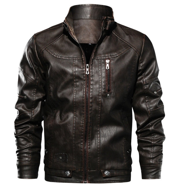 Chaqueta de cuero cortavientos