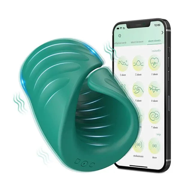 Ghallas smart ring for men in green paired with smartphone showing health and activity app