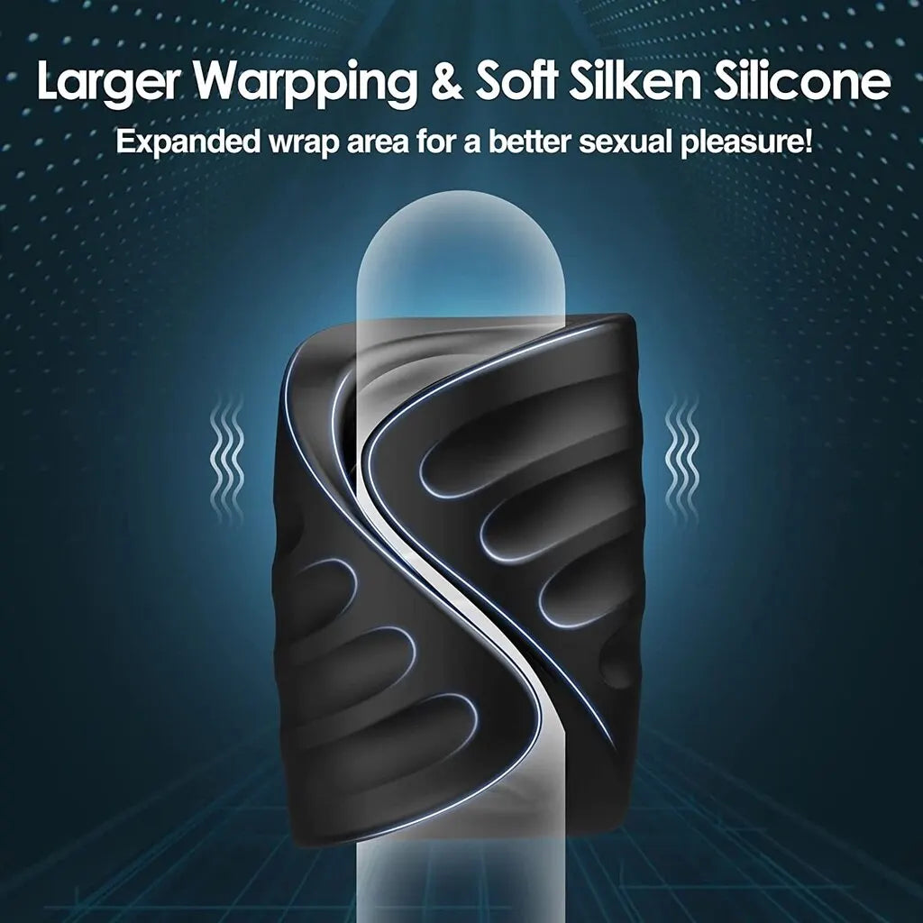 Ghallas black smart ring for men with larger wrapping soft silken silicone for enhanced comfort