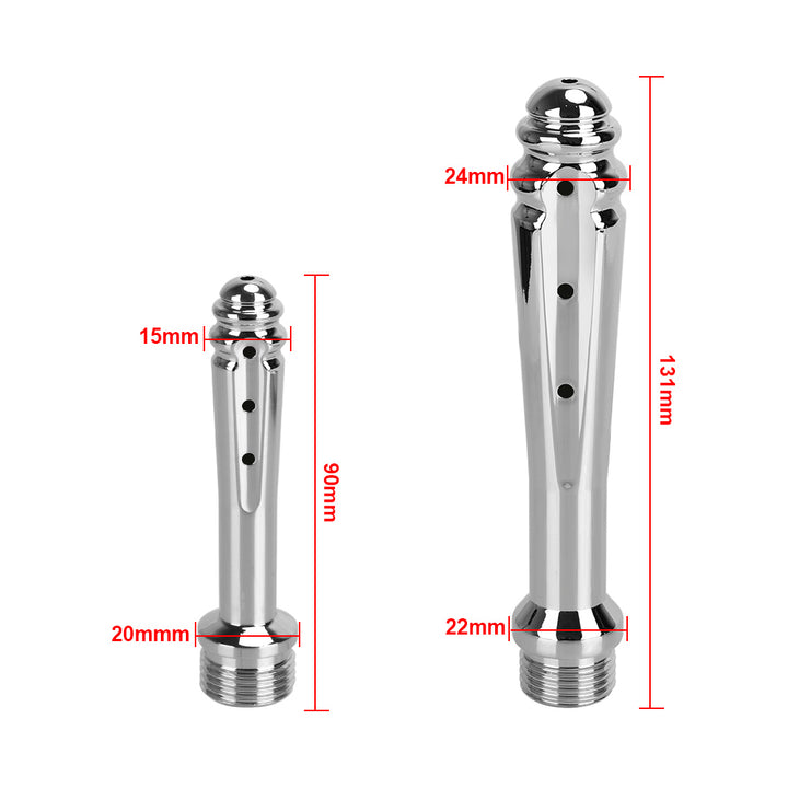 Chrome-plated metal faucet aerator adapter with detailed dimensions from Ghallas