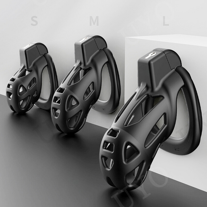 Set of black male chastity cages in small medium and large sizes by ghllas